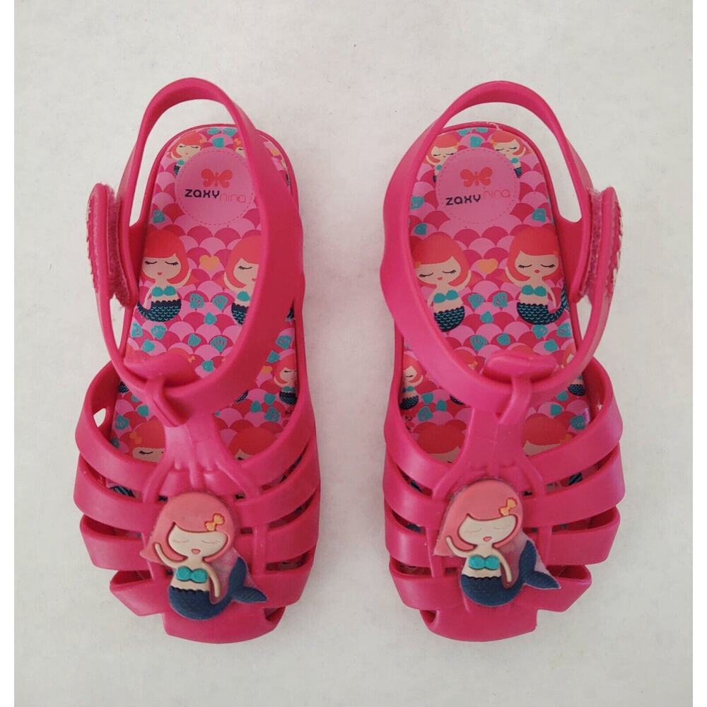Zaxy Mermaid Toddler Girls Sz 10 Jelly Fisherman Sandal Pink Melflex Water Shoes